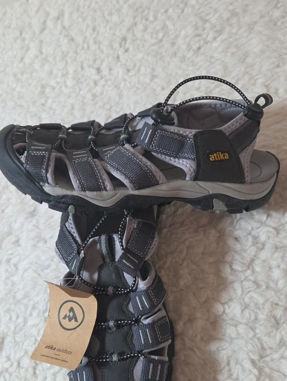 NWT Atika Gray Closet-Toe Outdoor Hiking Sport Sandals Sz 8
